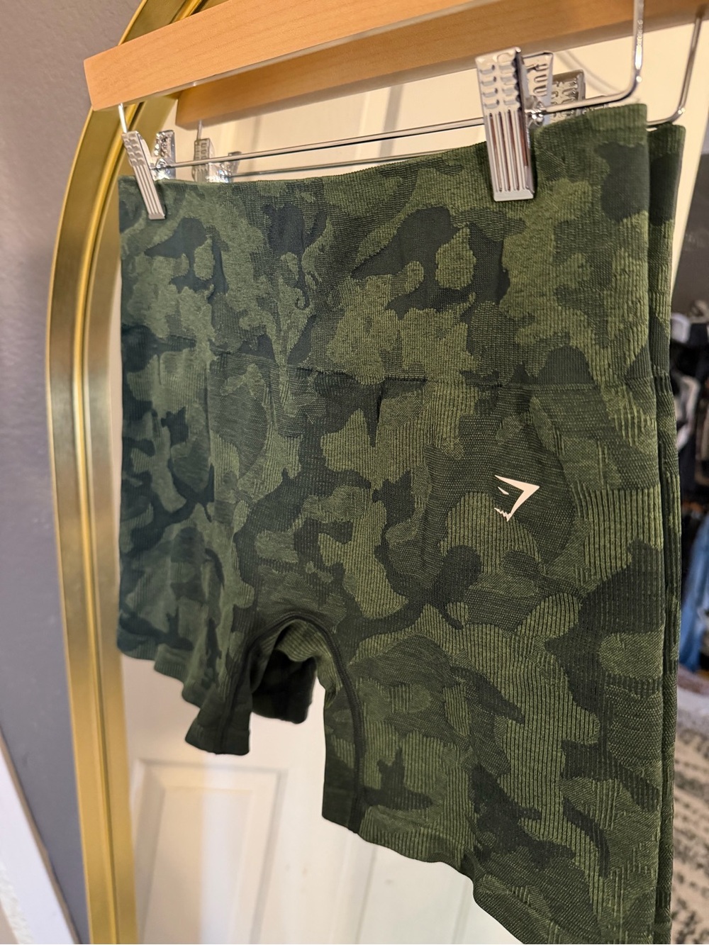 Gymshark Camo Seamless High-Waist Shorts - Green